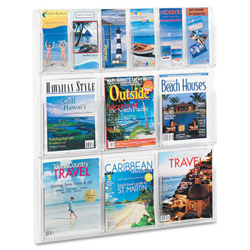 Safco® Reveal Clear Literature Displays, 12 Compartments, 30w X 2d X 34.75h, Clear freeshipping - TVN Wholesale